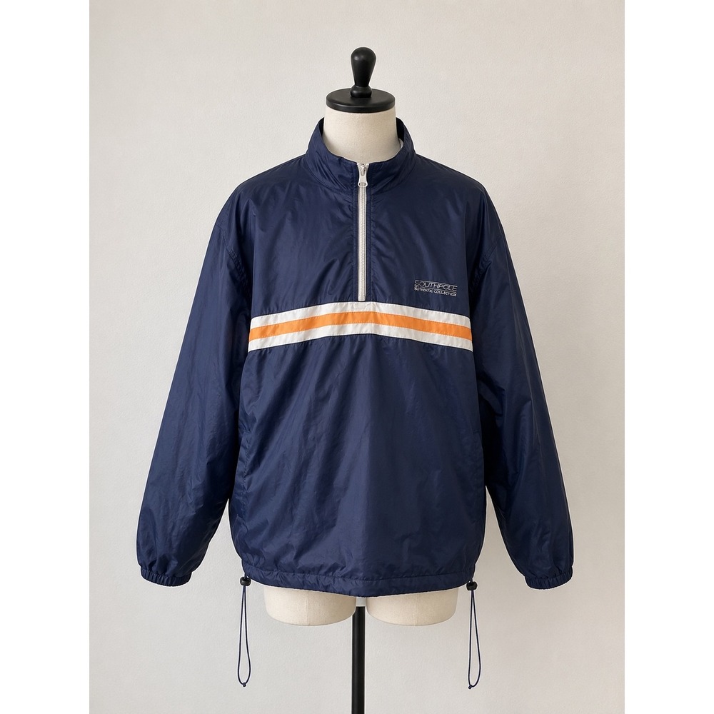 Vintage Y2K Reversible Mens Southpole Jacket Navy Nylon And Grey Fleece Large